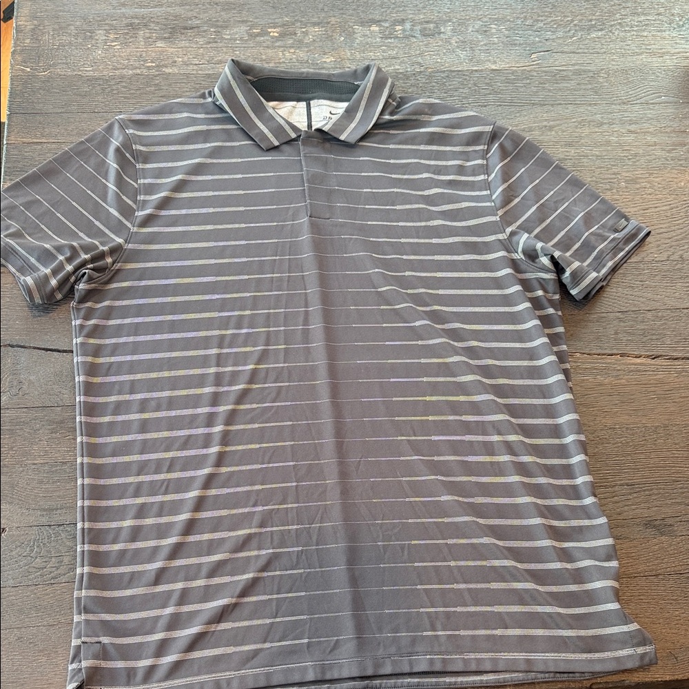 Nike Dark Navy with White Striped Polo Shirt